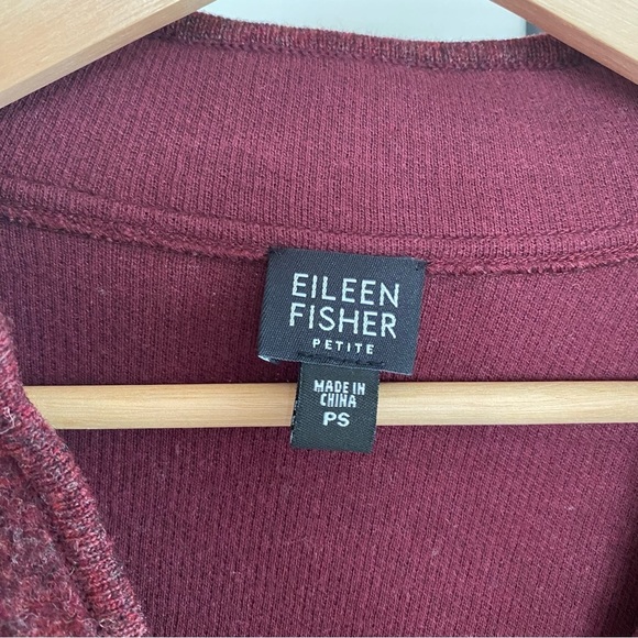 Eileen Fisher Burgundy Red Lambswool Blend Jacket Blazer - Picture 11 of 15